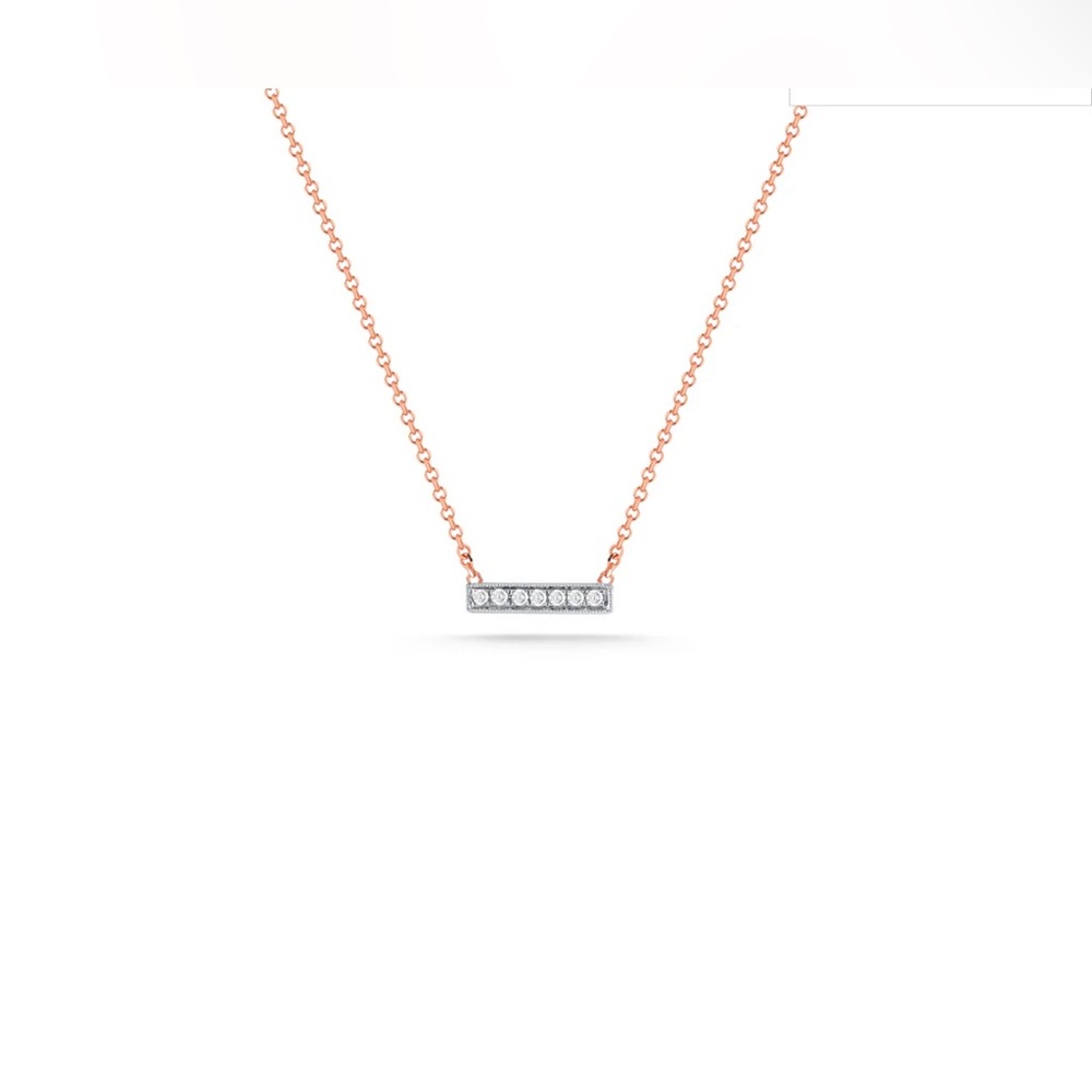 NWT Dana Rebecca Designs Diamond Sylvie Rose Bar Necklace in 14K Rose Gold - Picture 2 of 6